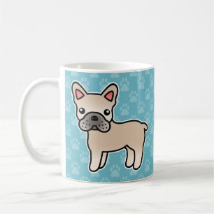 Creme-Cartoon-Französische-Bulldogge Kaffeetasse