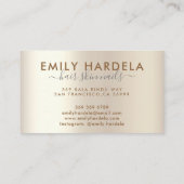 Creme Champagne Gold Glitzer Tropfen Visitenkarte (Rückseite)