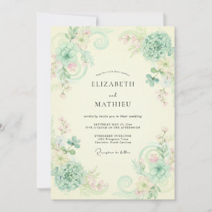 Creme Champagner Reben Hochzeit Einladung