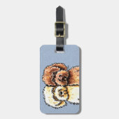 Creme Chocolate Labradoodles Gepäckanhänger (Vorderseite vertikal)