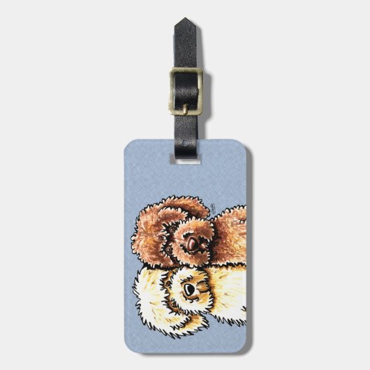 Creme Chocolate Labradoodles Gepäckanhänger (Vorderseite vertikal)