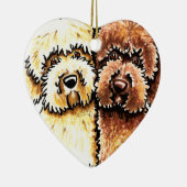 Creme Chocolate Labradoodles Keramikornament (Rechts)
