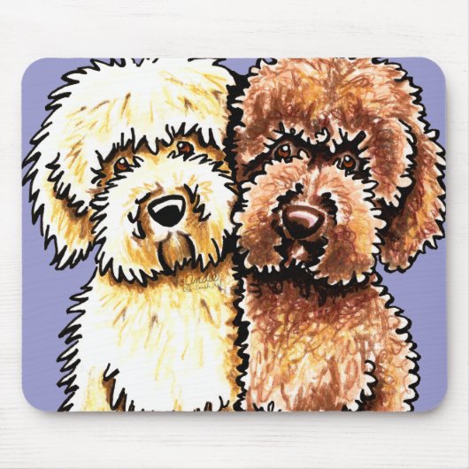 Creme Chocolate Labradoodles Mousepad (Vorne)