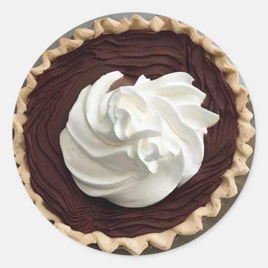 Creme Chocolate Pudding Pie Food Runder Aufkleber (Vorderseite)
