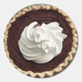 Creme Chocolate Pudding Pie Food Runder Aufkleber