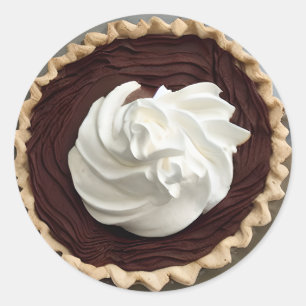 Creme Chocolate Pudding Pie Food Runder Aufkleber