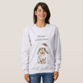 Creme Christmas Bunny Rabbit Sweatshirt (Vorne ganz)