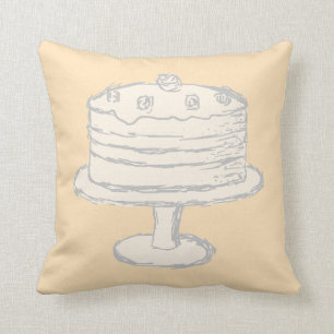 Creme Color Cake auf Beige Hintergrund. Kissen