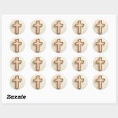 Creme Color Cristian Cross Runder Aufkleber (Blatt)