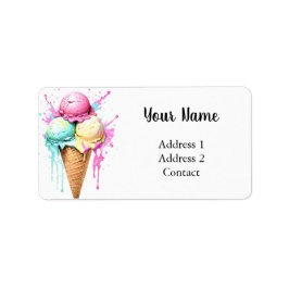 Creme Cone Sweet Fresh Address Label Adressaufkleber