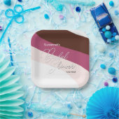 Creme Cream Raspberry Streams Custom Pappteller (Party)