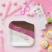 Creme Cream Raspberry Streams Custom Pappteller (Party)