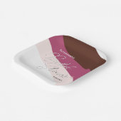 Creme Cream Raspberry Streams Custom Pappteller (Gewinkelt)