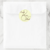 Creme Custom Monogram Label Runder Aufkleber (Tasche)