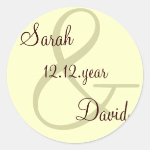 Creme Custom Monogram Label Runder Aufkleber