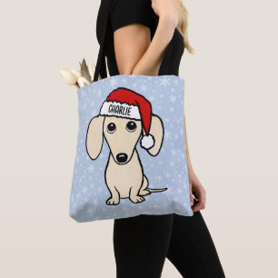 Creme Dackel Niedlich Santa Dog Weihnachten Tasche