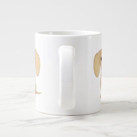 Creme-Dackel | Niedliche Dackel Hund Lover Jumbo-Tasse (Rückseite)
