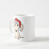 Creme Dackel Santa Dackel Hund Individuelle Name Kaffeetasse (Vorderseite Links)