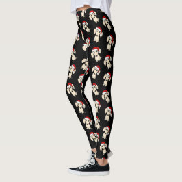 Creme Dackel Weihnachten Niedlicher Weihnachtsfeie Leggings