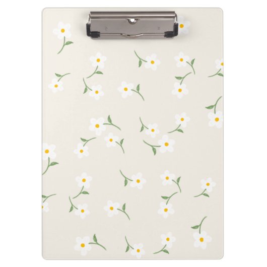 Creme-Daisy-Florales Klemmbrett (Vorderseite)