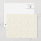 Creme-Damask-Muster Postkarte (Vorne/Hinten)