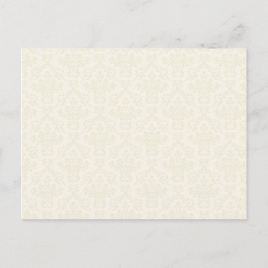 Creme-Damask-Muster Postkarte (Vorderseite)