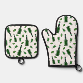 Creme de Menthe Ofenhandschuh & Topflappen-Set