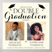 Creme Double Abschluss 2 Foto Abschluss Willkommen Poster (Vorne)