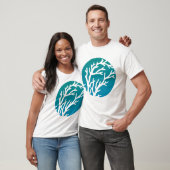 Creme dreht großen blauen Baum T-Shirt (Unisex)