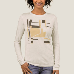 Creme-Dunkelbraunes geometrisches abstraktes Desig Tri-Blend Shirt