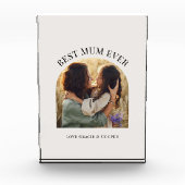 Creme elegante Foto Typografie beste Mum (Vorderseite)