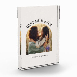 Creme elegante Foto Typografie beste Mum