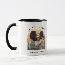 Creme elegante Foto Typografie beste Mum Tasse