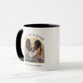 Creme elegante Foto Typografie beste Mum Tasse (Vorderseite Links)