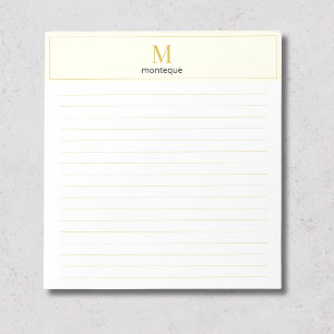 Creme elegante Serif personalisierter Name Notizblock