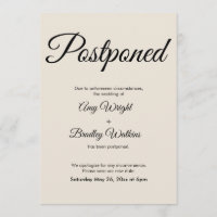 Creme Elegante vertagte Hochzeitsankündigung