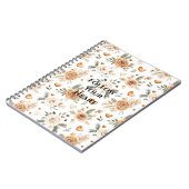 Creme Elfenbein Blumen und Herzen Notizblock (Linke Seite)