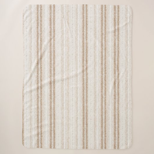 Creme Elfenbein Falsche Spitze  Sherpadecke (Vorderseite)