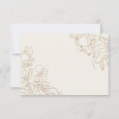 Creme Elfenbein Gold Botanisch Dankeskarte (Rückseite)