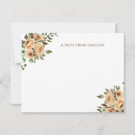 Creme, Elfenbein, Monogramm der Latte-Wasserfarben Mitteilungskarte