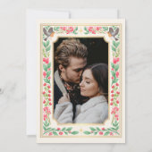 Creme Enchanted Botanischer Garten Hochzeit Foto Einladung (Rückseite)