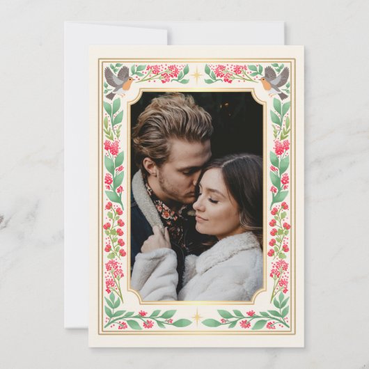 Creme Enchanted Botanischer Garten Hochzeit Foto Save The Date (Rückseite)