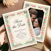 Creme Enchanted Botanischer Garten Hochzeit Foto Save The Date