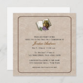 Creme-Erste-Kommunen-Symbole Einladung (Vorne/Hinten)