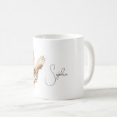 Creme-Eulen-Herz-Halskette Kaffeetasse (VorderseiteRechts)