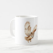 Creme-Eulen-Herz-Halskette Kaffeetasse (Vorderseite Links)