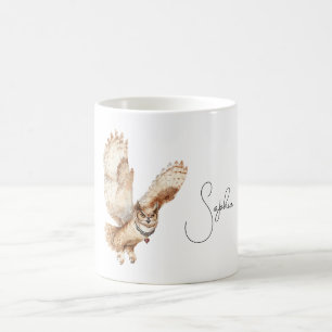 Creme-Eulen-Herz-Halskette Kaffeetasse