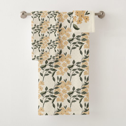 Creme Floral Badhandtuch Set (Insitu)