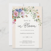 Creme Floral Brautparty Liebe in Blütendusche Einladung (Vorderseite)