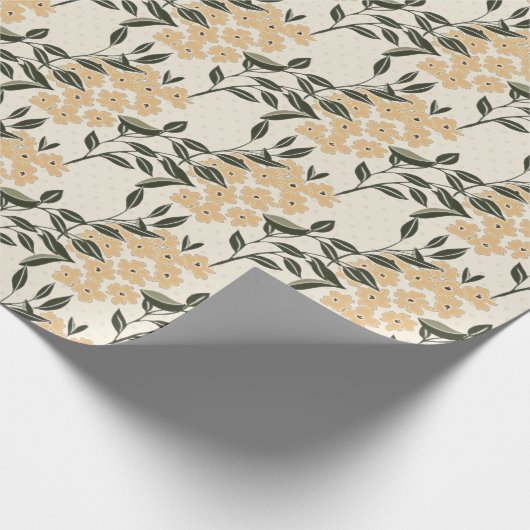 Creme Floral Geschenkpapier (Ecke)